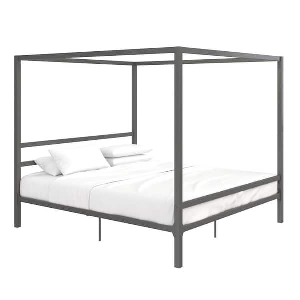 Dhp Rory Metal Gray King, King Metal Canopy Bed