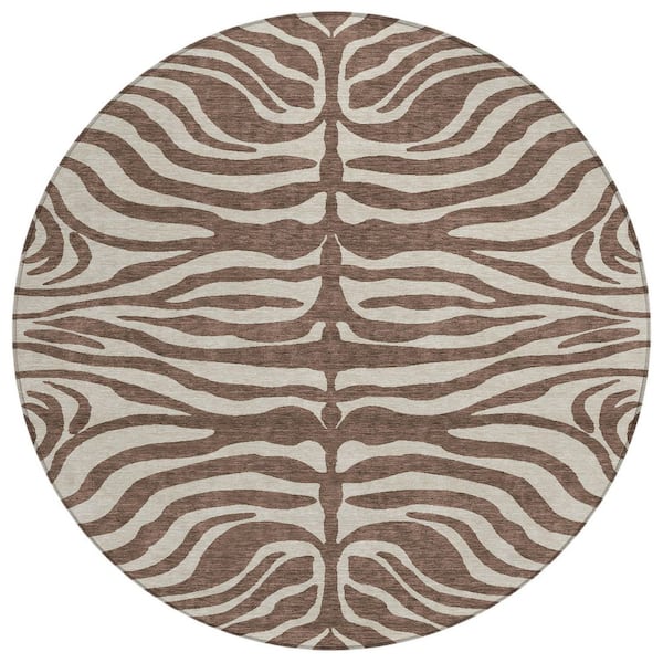 Addison Rugs Chantille Machine Washable Indoor/Outdoor Abstract ACN1042 Brown 8 ft. x 8 ft. Area Rug
