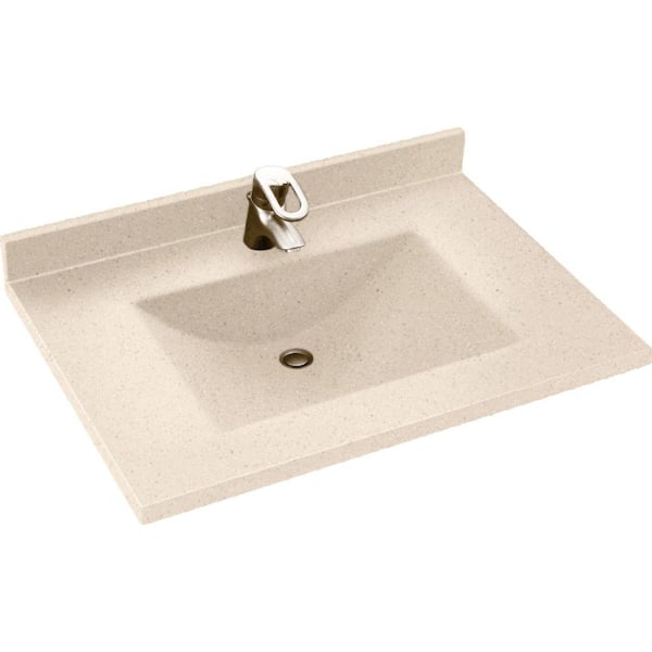 Swan Contour 31 in. W x 22 in. D Solid Surface Vanity Top with Sink in Tahiti Sand