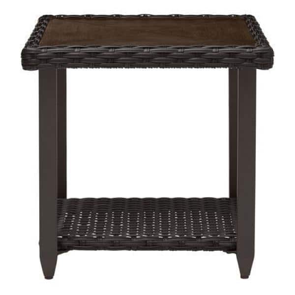 Hampton Chase Aluminum Wicker Outdoor Side Table