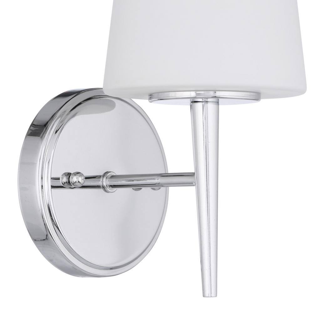 Driscoll Chrome 1-Light Outdoor Sconce with Opal Etched Glass