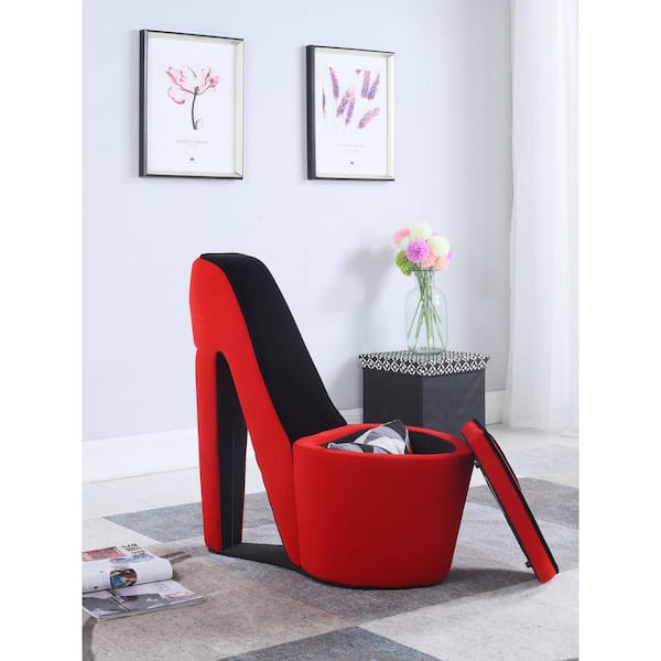 Black High Heel Storage Chair, Hot Pink High Heel Shoe Chair