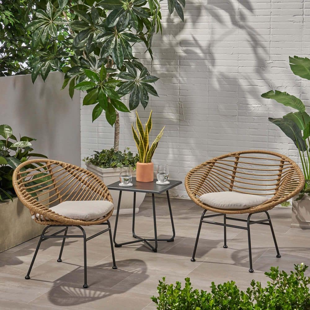Outdoor Woven Patio Lounge Chair (Set of 2) Armchair Dining Chair
