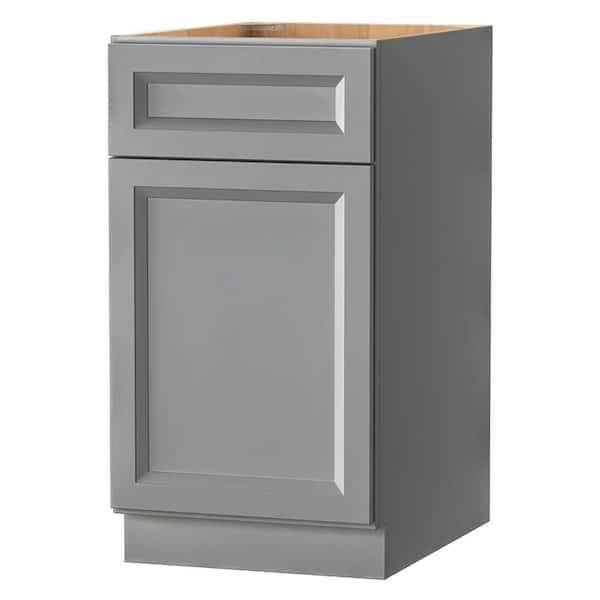 Keyport Shaker 18 in. W x 24 in. D x 34.5 in. H in Charcoal Plywood Tool-Free Ready To Assemble Base Kitchen Cabinet