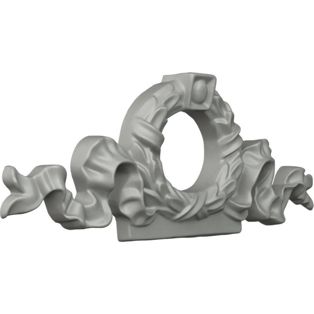 Gray Polyurethane Rectangular Decorative Wreath Onlay