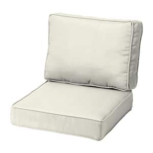 ProFoam 22 in. x 22 in. 2-Piece Plush Deep Seating Outdoor Lounge Chair Cushion in Sand Cream