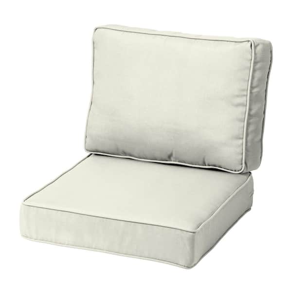ARDEN SELECTIONS ProFoam 22 in. x 22 in. 2-Piece Plush Deep Seating Outdoor Lounge Chair Cushion in Sand Cream
