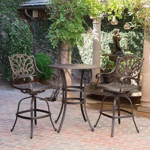 Alfresco Bronze 3-Piece Aluminum Outdoor Patio Conversation Seating Set
