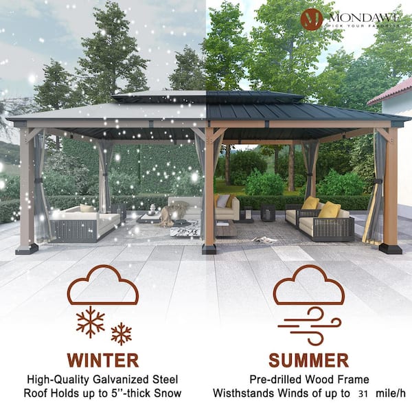 Mondawe Beverly Hills 12 ft. x 20 ft. Outdoor Fir Solid Wood