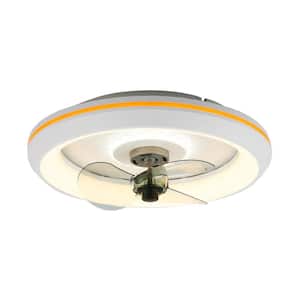 Cotti 19 in. Integrated LED White Indoor Low Profile Ceiling Fan with Light, 6-Speed Flush Mount Ceiling Fan with Remote