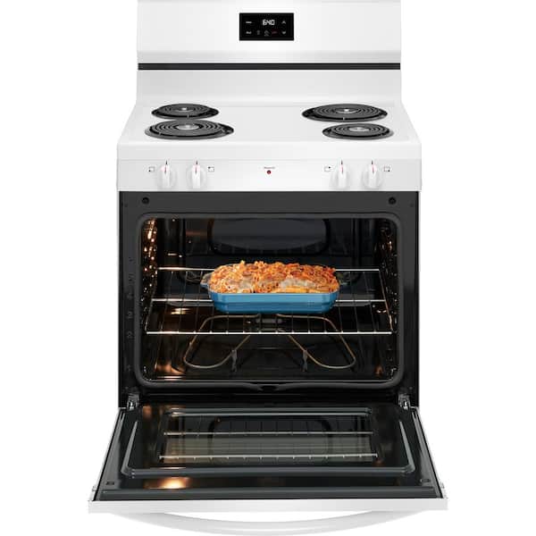 30 in. 4 Burner Free-Standing Electric Range in White with Even Baking Technology