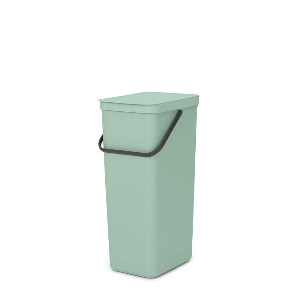 Jade Green Plastic Kitchen Recycling Bin with Removable Lid
