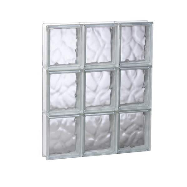 Clearly Secure 17.25 in. x 23.25 in. x 3.125 in. Frameless Wave Pattern Non-Vented Glass Block Window