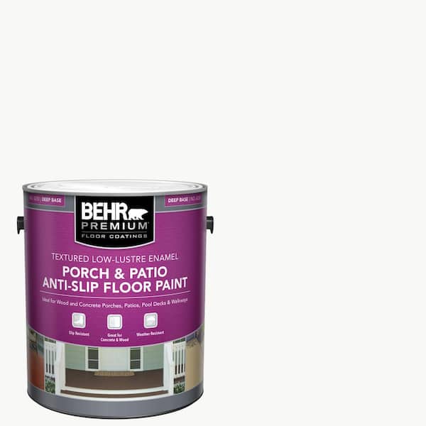 BEHR PREMIUM 1 gal. Deep Tint Base White Textured Low-Lustre Enamel Interior/Exterior Anti-Slip Porch and Patio Floor Paint