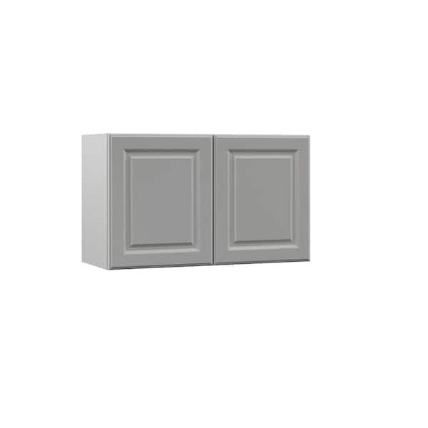 Hampton Bay Designer Series Elgin Assembled 30x18x12 in. Wall Bridge Kitchen Cabinet in Heron Gray