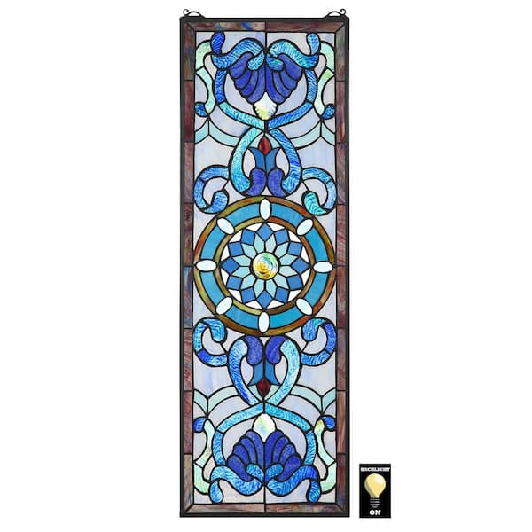 Design Toscano Roquebrun Tiffany-Style Stained Glass Window Panel