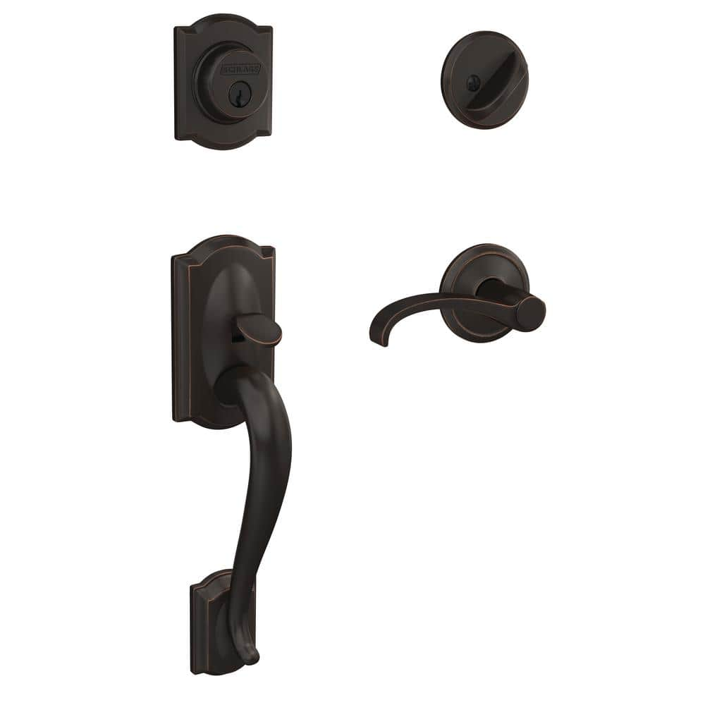 Schlage Custom Whitney- Alden Satin Brass Interior Bed/Bath Hall/Closet  Combined Door Handle in the Door Handles department at