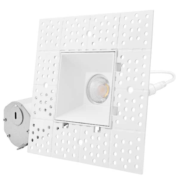 LUXRITE 2 in. Canless Remodel LED Trimless Recessed Light 5-Color Temperatures Interlocking Module 8-Watt Wet and IC Rated