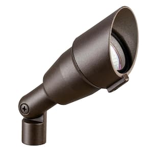 Low Voltage 7.5 in. Textured Architectural Bronze Hardwired Outdoor Weather Resistant Spotlight with No Bulbs Included