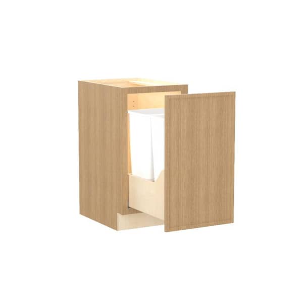 Franklin 21 in. W x 24 in. D x 34.5 in. H Assembled Plywood Trash Can Kitchen Cabinet in Vanguard Oak with Soft Close