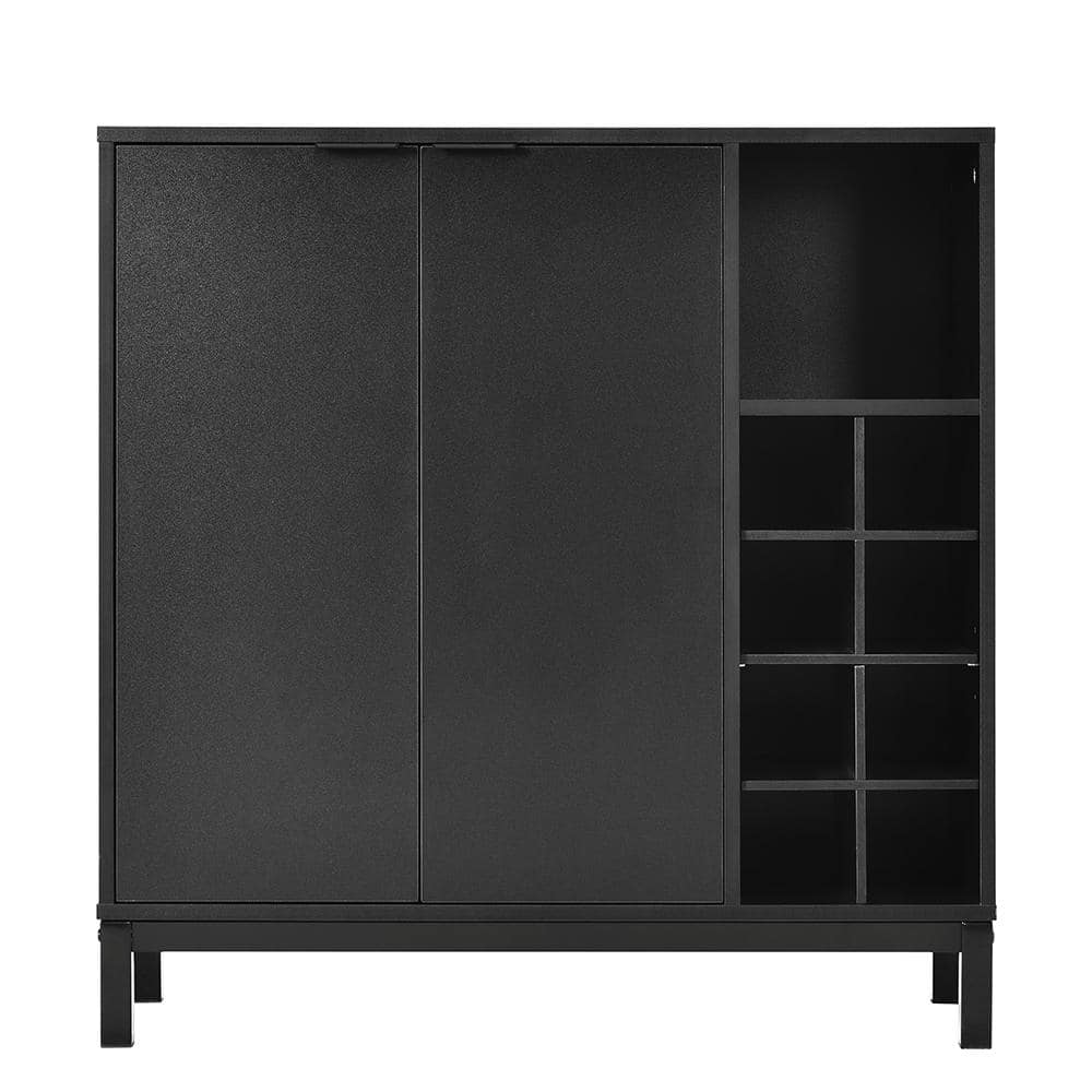 Black Kitchen Island Sideboards Buffets Coffee Bar Cabinet with Wine R