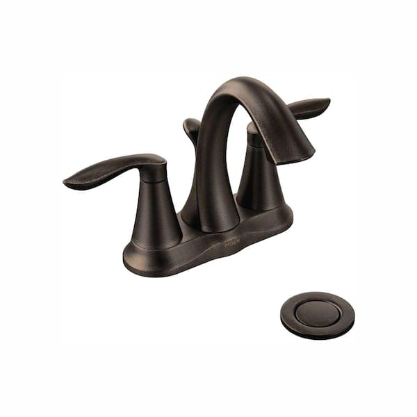 MOEN Eva Oil Rubbed Bronze Two-Handle High Arc Bathroom Faucet