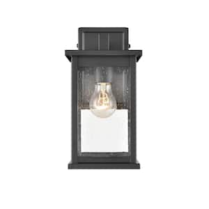 Bowton 1-Light 5.75 in. Powder Coat Black Hardwired Outdoor Wall Lantern Sconce (1-Pack)