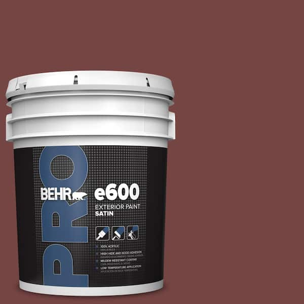 BEHR PRO 5 gal. #S130-7 Cherry Cola Satin Enamel Exterior Paint