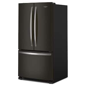 35 in. 25.2 cu. ft. Full-Depth French Door Bottom Mount Refrigerator in Black Stainless with Elevated Deli Drawer