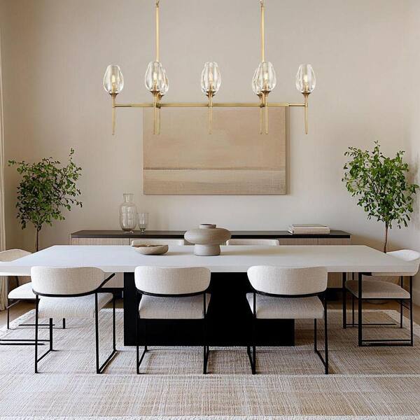 Gleam Flare Modern Chandelier 52 in. 8-Lights Linear Gold