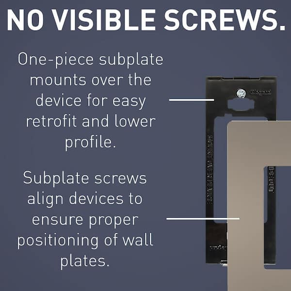 radiant 2 Gang 2-Decorator Rocker Screwless Wall Plate, Nickel (1-Pack)