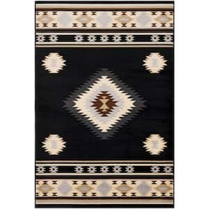 Sora Black 6 ft. 7 in. x 9 ft. 6 in. Area Rug