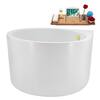Streamline 47 in. x 39 in. Acrylic Freestanding Soaking Bathtub in Glossy White with Polished Brass Drain, Bamboo Tray N5060PBR