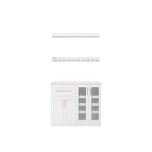 Home Bar 21 in. White Cabinet Set (5-Piece)