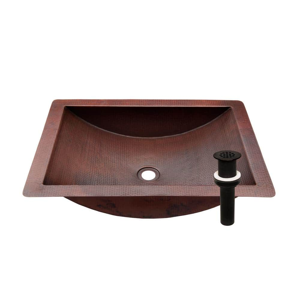 Reviews For Novatto Merida Copper Bathroom Sink In Antique Copper And Oil Rubbed Bronze Strainer Drain