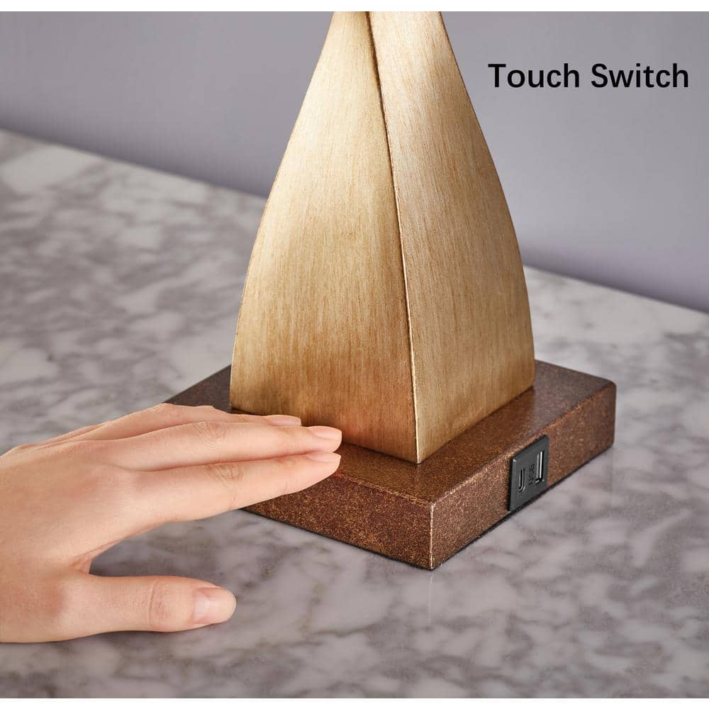 Bronze Touch Control Table Lamp Set with Linen Shades