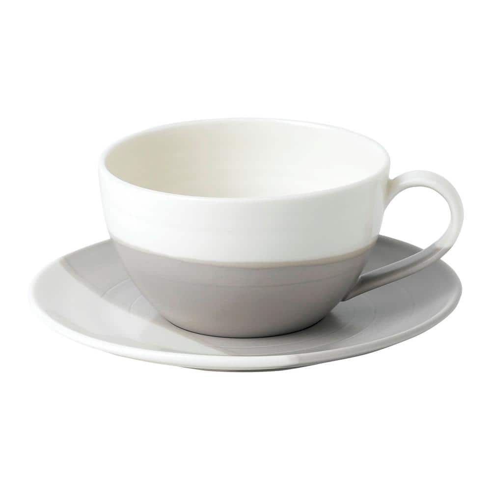 Konitz 4-Piece White Coffee Bar #11A Porcelain Cafe Latte Cup and Saucer  Sets Gift Boxed 275A110001 - The Home Depot