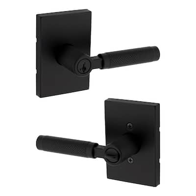 Prava Matte Black Keyed Entry Door Handle Featuring Smartkey Security
