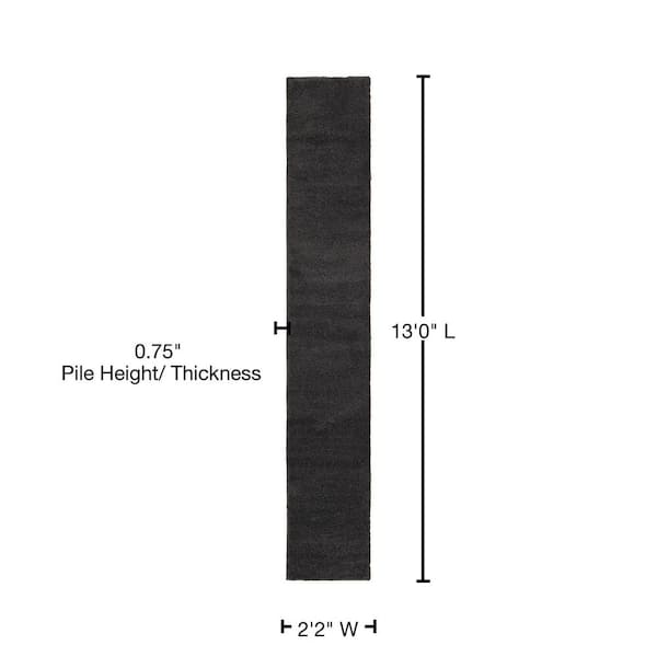 Solo Calabasas Charcoal 2' 2 x 13' 0 Runner Rug