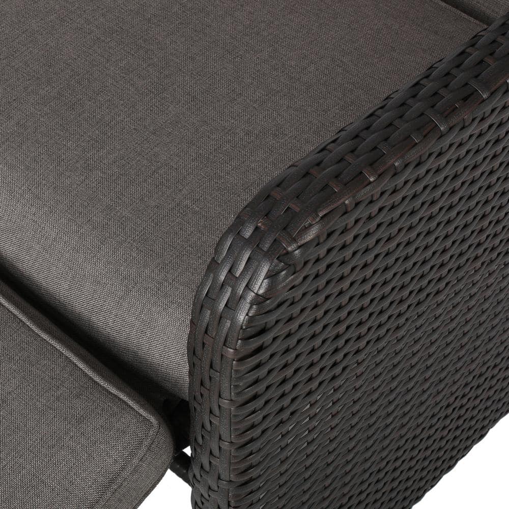 Grey Cushioned Aluminum Reclining Lounge Chair
