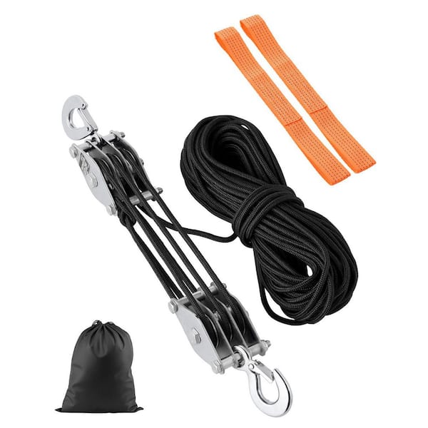 Duty Pulley System, 2025 upgrade, 4400 lbs., Lifting Power Heavy Duty Pulley System with 2 pcs Soft Loops, Trailer Kit