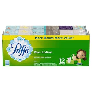 Plus Lotion Unscented Facial Tissues, 124-Count (Pack of 12)