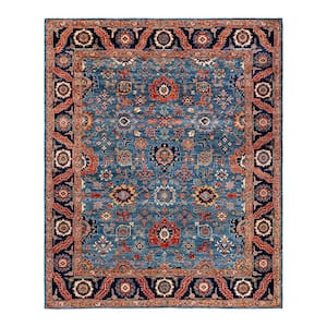 Light Blue 8 ft. 3 in. x 9 ft. 9 in. Serapi One-of-a-Kind Hand-Knotted Area Rug