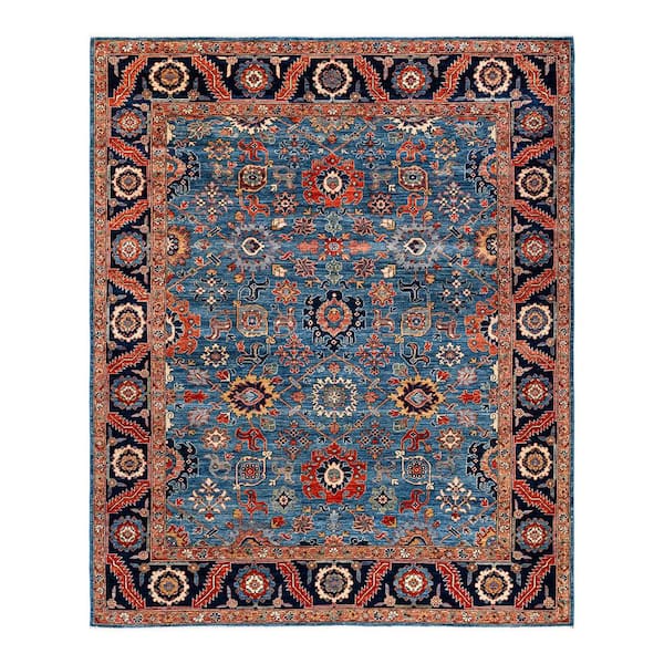 Solo Rugs Light Blue 8 ft. 3 in. x 9 ft. 9 in. Serapi One-of-a-Kind Hand-Knotted Area Rug