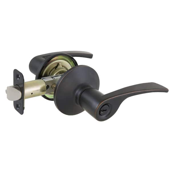Kensington Aged Bronze Keyed Entry Door Lever