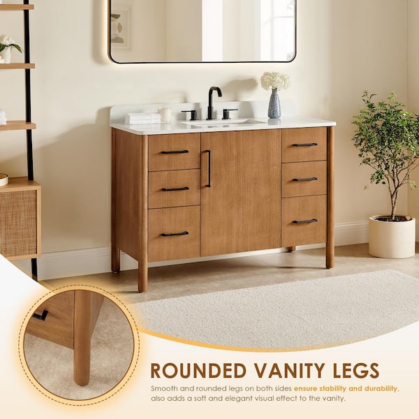 Altair Velora 48 in. Single Freestanding Mango Brown Bath Vanity