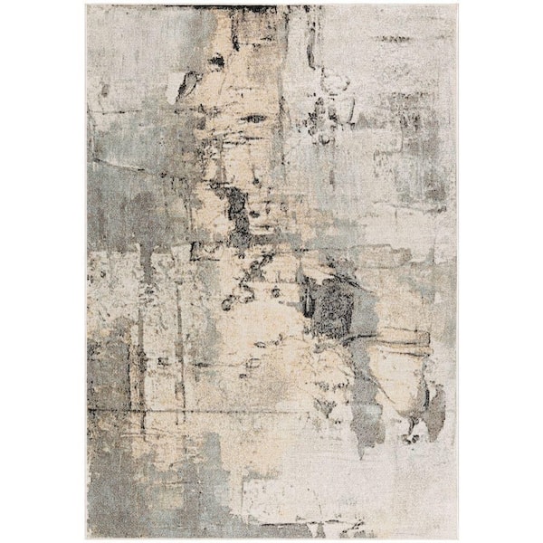 Nourison Washable Decor Blue 9 ft. x 12 ft. Abstract Contemporary Area Rug