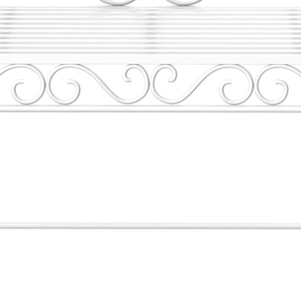 Cream White 43" Iron Two-Seater Garden Bench
