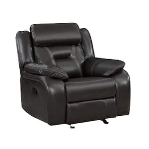 Belmont Dark Gray Faux Leather Manual Glider Recliner