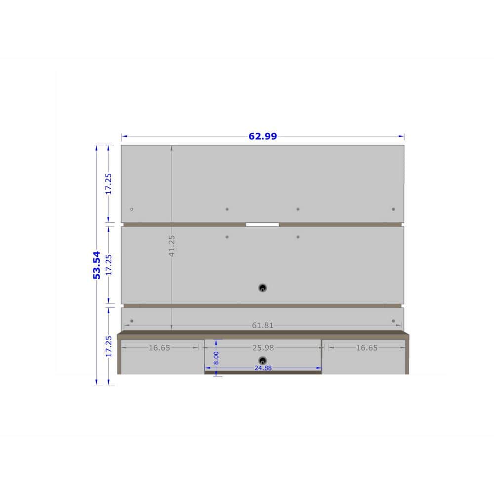 Off White and Cinnamon 68.9'' Floating Wood Entertainment Center